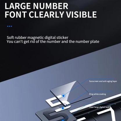 Metal Hidden Temporary Parking Number Plate Ornaments, Color: Single Number Gray by buy2fix