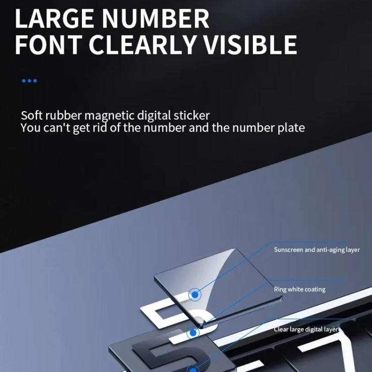 Metal Hidden Temporary Parking Number Plate Ornaments, Color: Single Number Silver by buy2fix