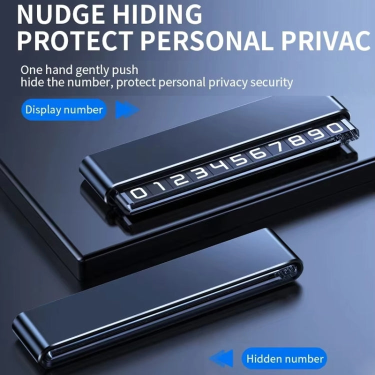 Metal Hidden Temporary Parking Number Plate Ornaments, Color: Single Number Silver by buy2fix