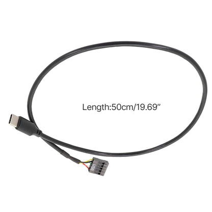 50cm Motherboard USB 9Pin To Type-C Straight Data Double Shielded Cable(Black) by buy2fix