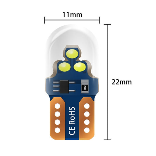 10pcs W5W Width Indicator Light Flashing LED Crystal License Plate Light(White) - Clearance Lights by buy2fix | Online Shopping UK | buy2fix