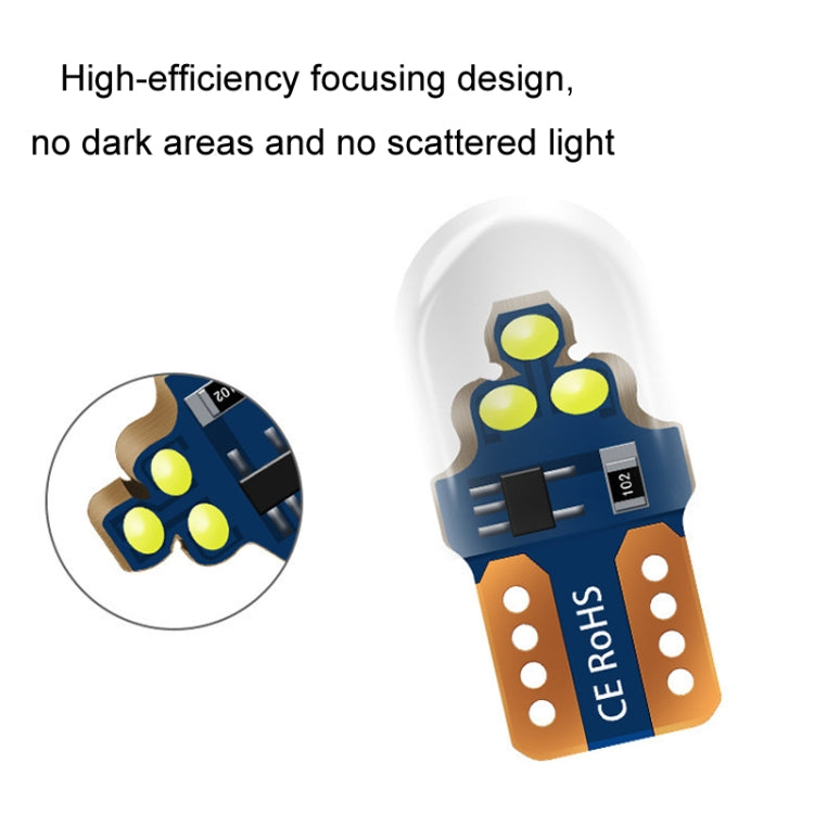 10pcs W5W Width Indicator Light Flashing LED Crystal License Plate Light(White) - Clearance Lights by buy2fix | Online Shopping UK | buy2fix