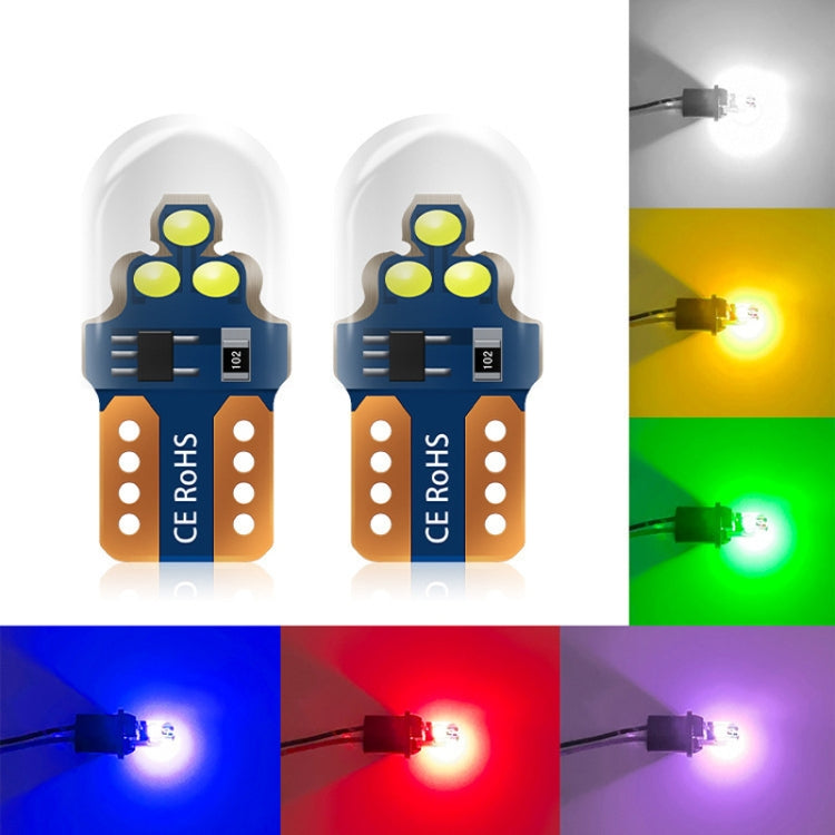10pcs W5W Width Indicator Light Flashing LED Crystal License Plate Light(White) - Clearance Lights by buy2fix | Online Shopping UK | buy2fix