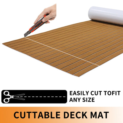 240x60x0.6cm Yacht RV Modification Imitation Teak Floor EVA Anti-slip Mat by buy2fix