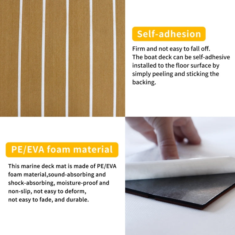 240x45x0.6cm Yacht RV Modification Imitation Teak Floor EVA Anti-slip Mat by buy2fix