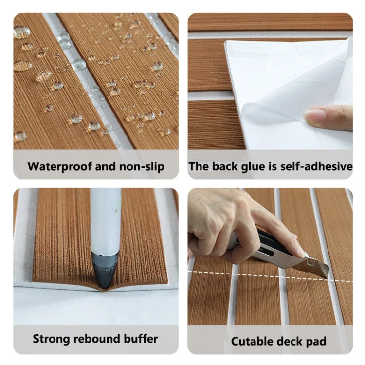 240x60x0.6cm Yacht RV Modification Imitation Teak Floor EVA Anti-slip Mat by buy2fix