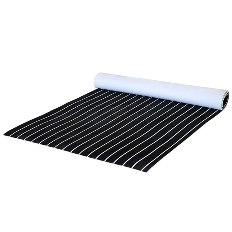 240x45x0.6cm Black White Yacht Imitation Teak Anti-Slip Deck EVA Mat by buy2fix