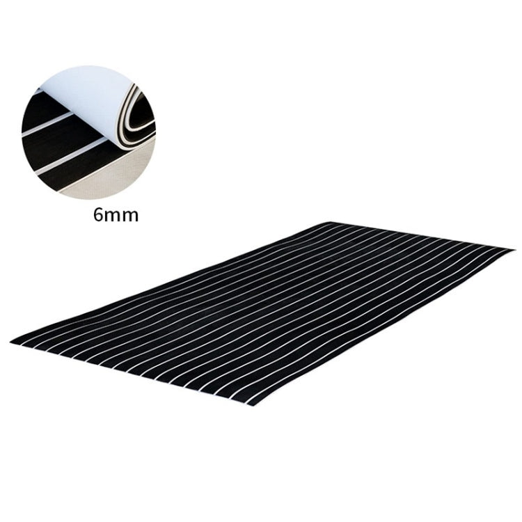 240x90x0.6cm Black White Yacht Imitation Teak Anti-Slip Deck EVA Mat by buy2fix