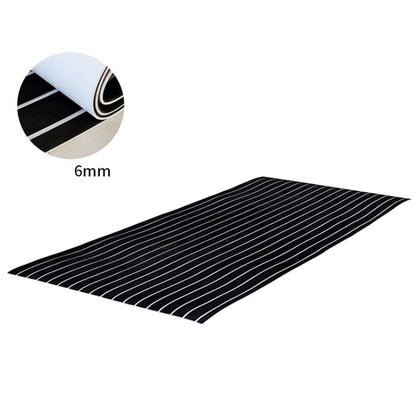 240x90x0.6cm Black White Yacht Imitation Teak Anti-Slip Deck EVA Mat by buy2fix