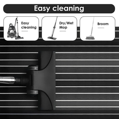 240x45x0.6cm Black White Yacht Imitation Teak Anti-Slip Deck EVA Mat by buy2fix