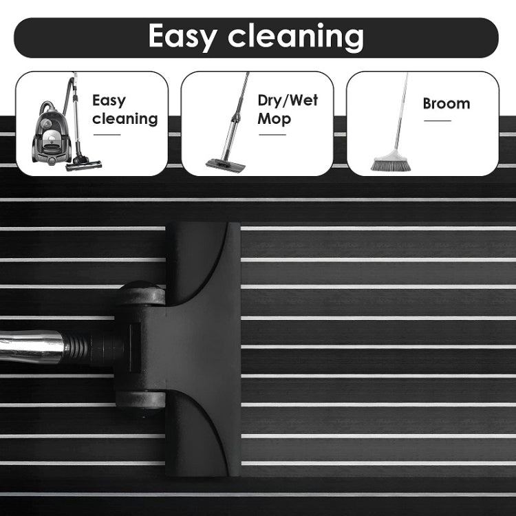 240x60x0.6cm Black White Yacht Imitation Teak Anti-Slip Deck EVA Mat by buy2fix