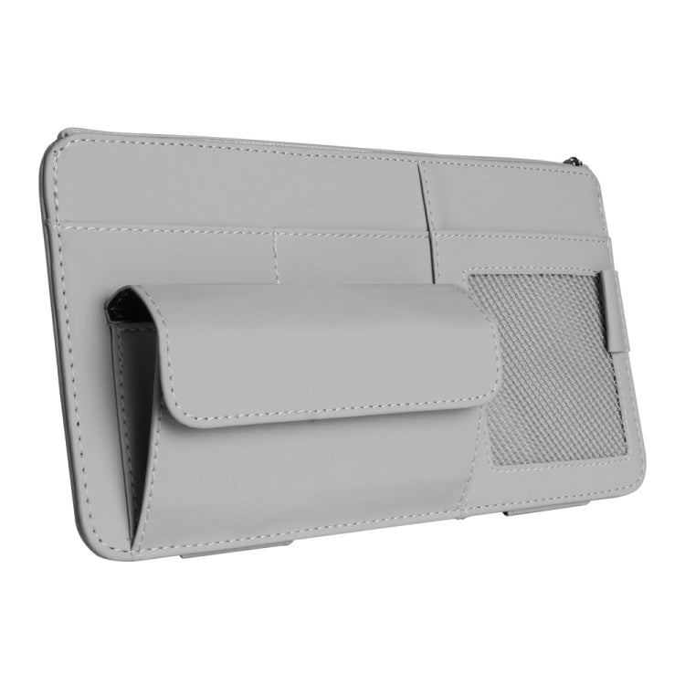 Multi-functional Car Sunshade Sunglasses ID Ticket Storage Bag Car Sun Visor Eyeglasses Case(Grey) by buy2fix