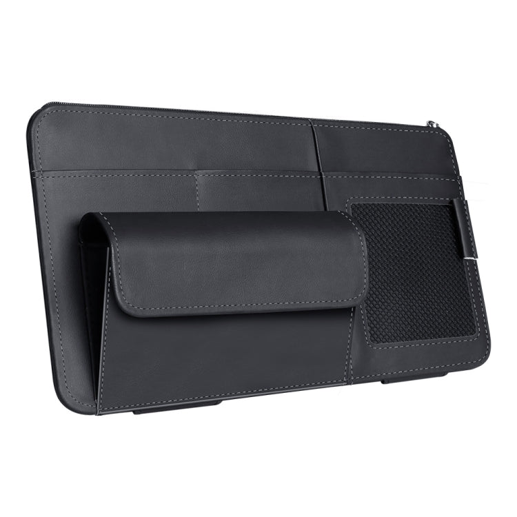 Multi-functional Car Sunshade Sunglasses ID Ticket Storage Bag Car Sun Visor Eyeglasses Case(Black) by buy2fix