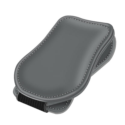 Car Eyeglasses Clip Car Leather Magnetic Closure Sunglasses Storage Bag(Grey) by buy2fix
