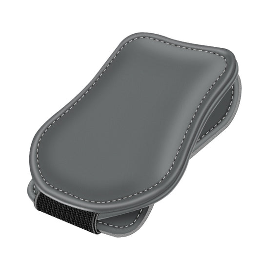 Car Eyeglasses Clip Car Leather Magnetic Closure Sunglasses Storage Bag(Grey) by buy2fix