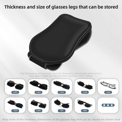 Car Eyeglasses Clip Car Leather Magnetic Closure Sunglasses Storage Bag(Beige) by buy2fix