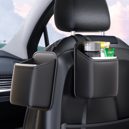 Car Seat Storage Bag With Waterproof Bucket Car Storage Multifunctional Trash Can(Black) by buy2fix