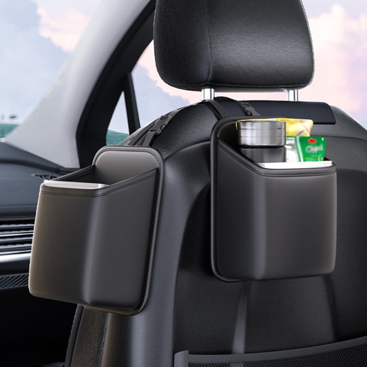 Car Seat Storage Bag With Waterproof Bucket Car Storage Multifunctional Trash Can(Black) by buy2fix
