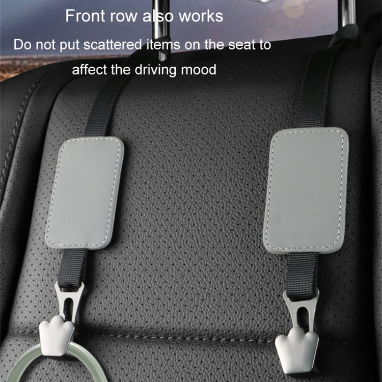 Car Seat Hook Multi-function Leather Seatback Hanger Car Interior Supplies(Grey) by buy2fix