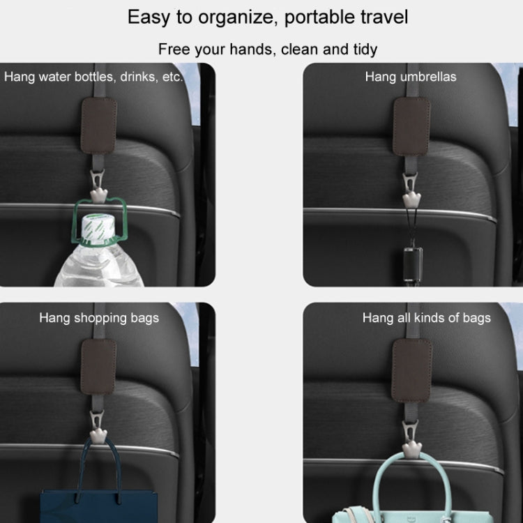 Car Seat Hook Multi-function Leather Seatback Hanger Car Interior Supplies(Grey) by buy2fix