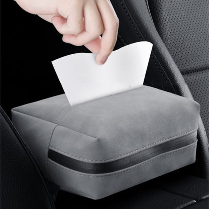 Car Armrest Box Tissue Box Car Sun Visor Seat Back Hanging Tissue Storage Bag(Brown) by buy2fix