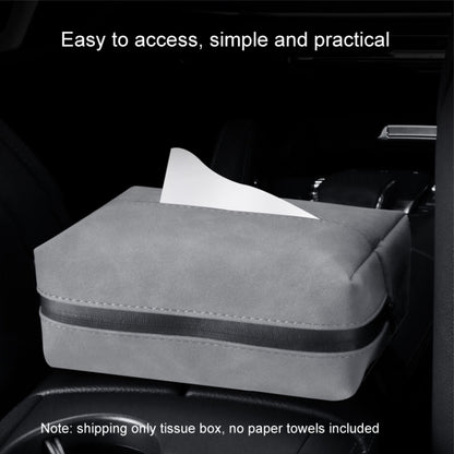 Car Armrest Box Tissue Box Car Sun Visor Seat Back Hanging Tissue Storage Bag(Grey) by buy2fix