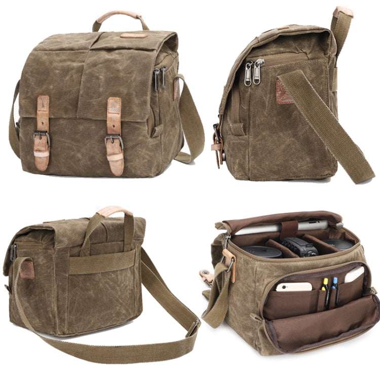 Camera Shoulder Messenger Bag Batik Canvas Waterproof Photography SLR Camera Bag(Dark Gray) by buy2fix