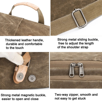 Camera Shoulder Messenger Bag Batik Canvas Waterproof Photography SLR Camera Bag(Khaki) by buy2fix