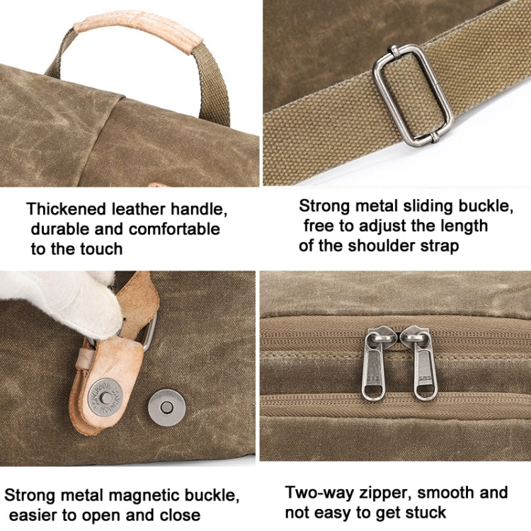 Camera Shoulder Messenger Bag Batik Canvas Waterproof Photography SLR Camera Bag(Army Green) by buy2fix