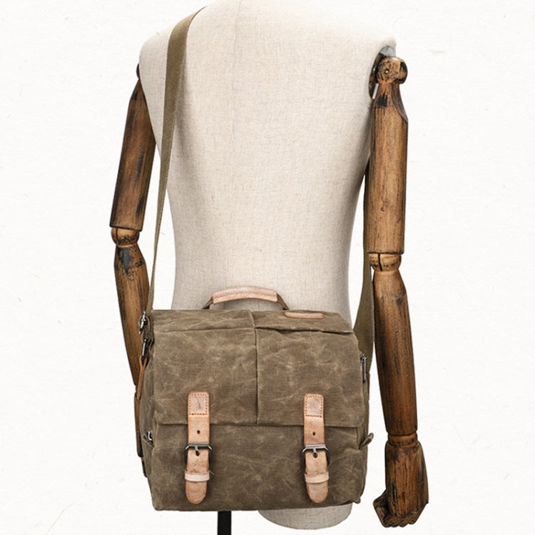 Camera Shoulder Messenger Bag Batik Canvas Waterproof Photography SLR Camera Bag(Dark Gray) by buy2fix