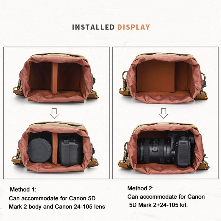 Retro Camera Canvas Bag Shoulder Messenger Bag Travel Portable Case(Dark Gray) by buy2fix