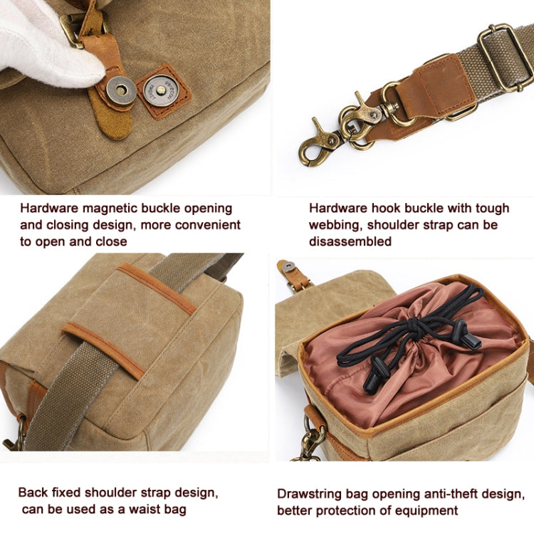 Retro Camera Canvas Bag Shoulder Messenger Bag Travel Portable Case(Dark Gray) by buy2fix