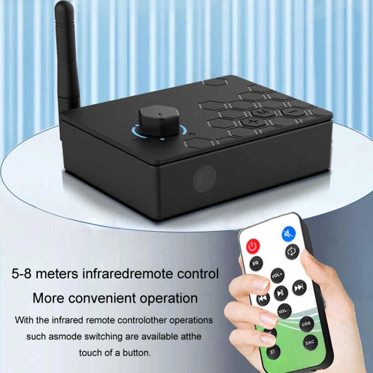 Bluetooth 5.4 Receiver Digital To Analog Card U Disk Converter Adapter With Remote Control(Coaxial Conversion) by buy2fix