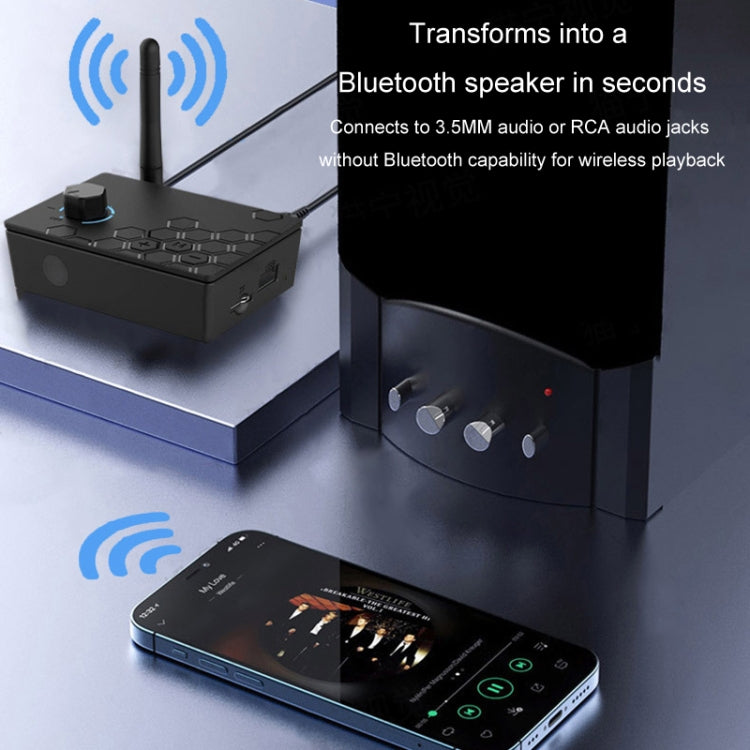 Bluetooth 5.4 Receiver Digital To Analog Card U Disk Converter Adapter With Remote Control(Fiber Optic Conversion) by buy2fix