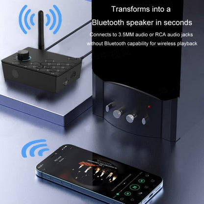 Bluetooth 5.4 Receiver Digital To Analog Card U Disk Converter Adapter With Remote Control(Fiber Optic Conversion) by buy2fix