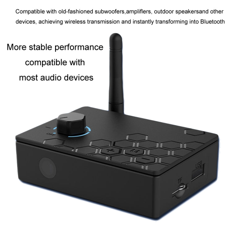 Bluetooth 5.4 Receiver Digital To Analog Card U Disk Converter Adapter With Remote Control(Coaxial Conversion) by buy2fix