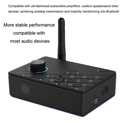 Bluetooth 5.4 Receiver Digital To Analog Card U Disk Converter Adapter With Remote Control(Fiber Optic Conversion) by buy2fix