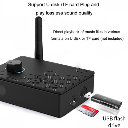 Bluetooth 5.4 Receiver Digital To Analog Card U Disk Converter Adapter With Remote Control(Fiber Optic Conversion) by buy2fix