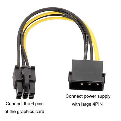 15cm Large 4Pin To 6Pin Power Cord Graphics Card Adapter Cable by buy2fix