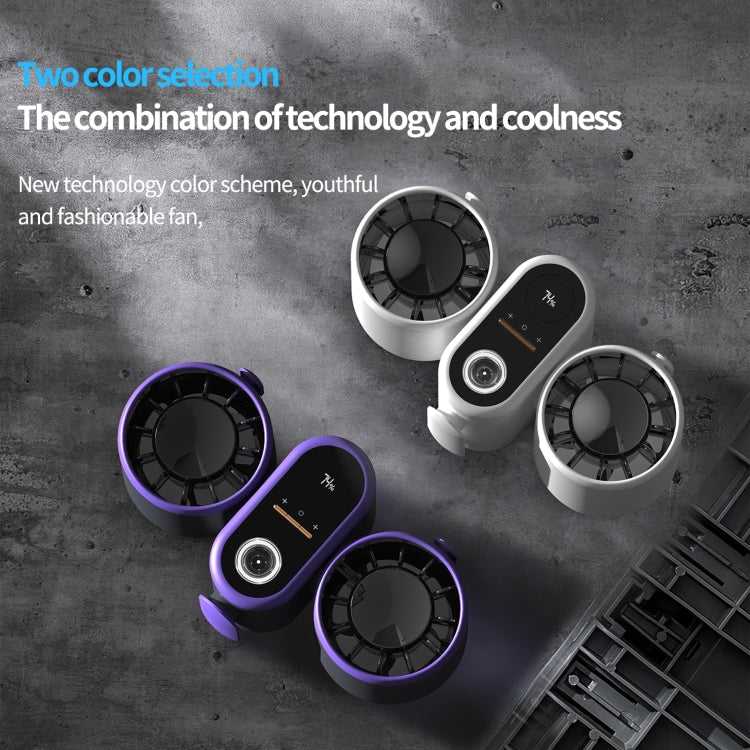 HX-157 Double-head Digital Display Waist-mounted Fan with Emergency Lighting Function(Dark Gray) by buy2fix