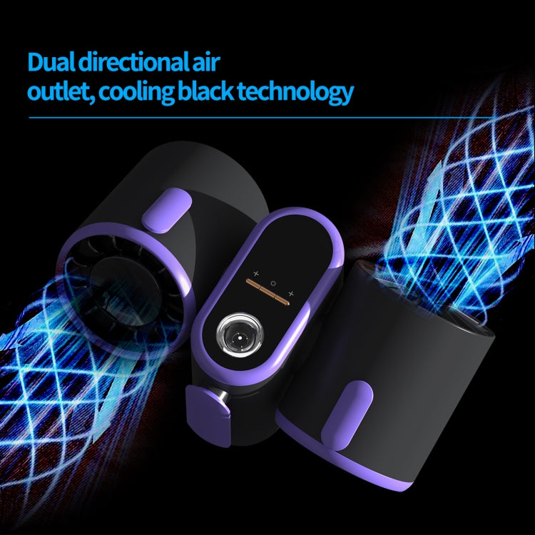 HX-157 Double-head Digital Display Waist-mounted Fan with Emergency Lighting Function(Dark Gray) by buy2fix