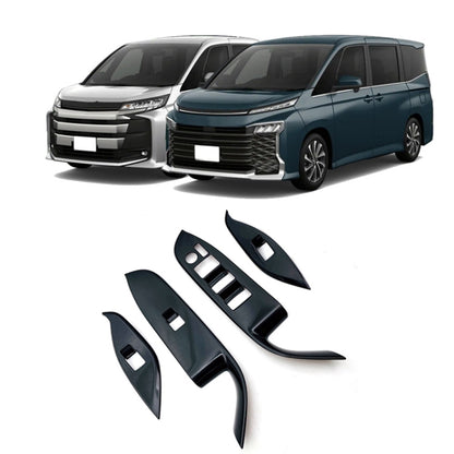 For Toyota 2022 VOXY/Noah 90 Series Right-hand Drive Glass Switch Panel Modification Sticker(Piano Black) by buy2fix