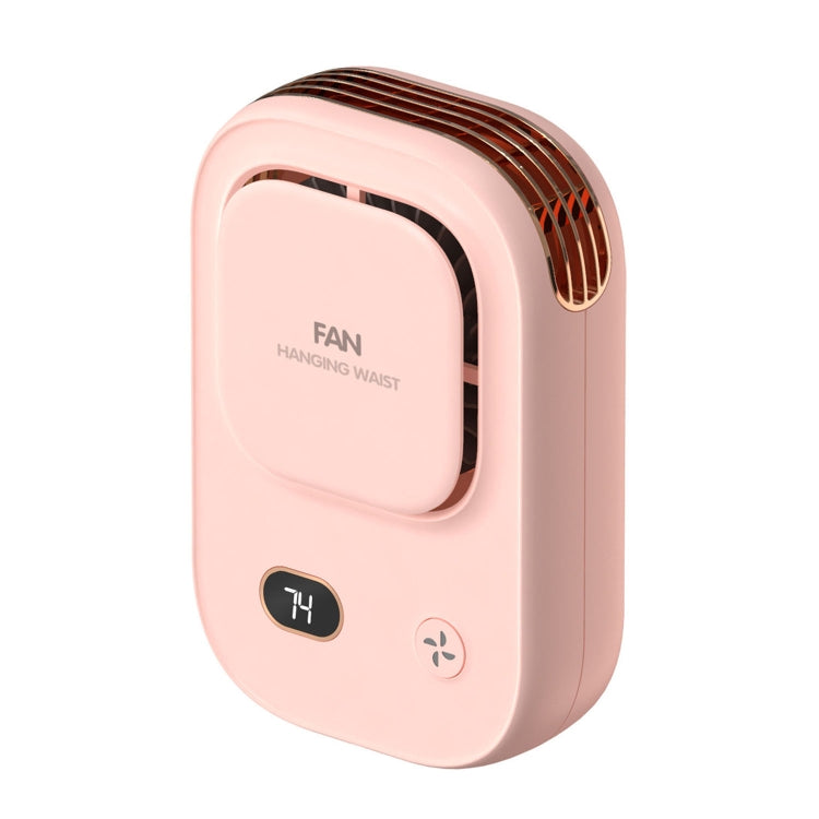 HX-150A Outdoor Digital Display Silent USB Charging Bladeless Waist Hanging Neck Fan(Pink) by buy2fix