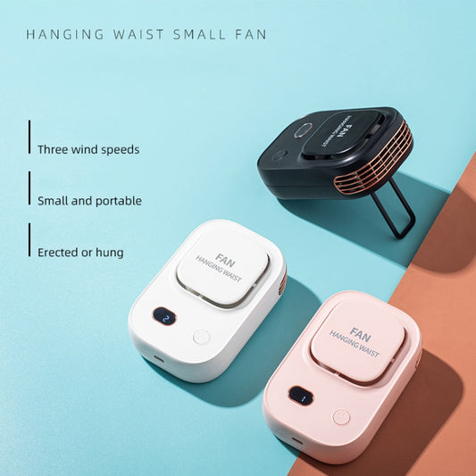 HX-150A Outdoor Digital Display Silent USB Charging Bladeless Waist Hanging Neck Fan(Black) by buy2fix