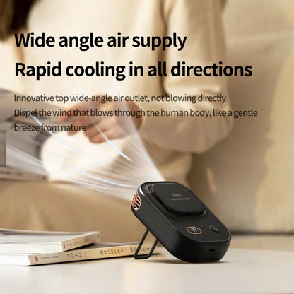 HX-150A Outdoor Digital Display Silent USB Charging Bladeless Waist Hanging Neck Fan(Pink) by buy2fix