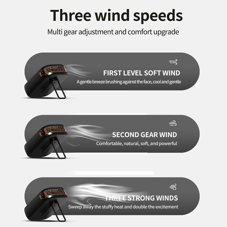 HX-150A Outdoor Digital Display Silent USB Charging Bladeless Waist Hanging Neck Fan(Pink) by buy2fix