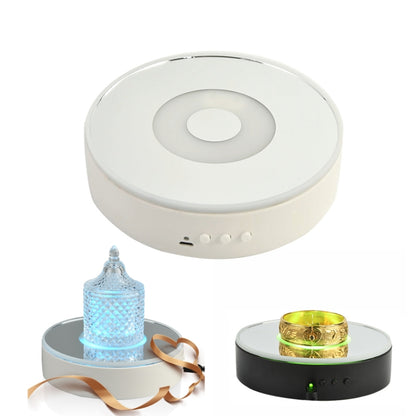 15cm Spinning Display Stand with Gradient Color Lights for Glass Art(White) by buy2fix