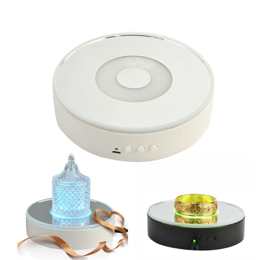 15cm Spinning Display Stand with Gradient Color Lights for Glass Art(White) by buy2fix