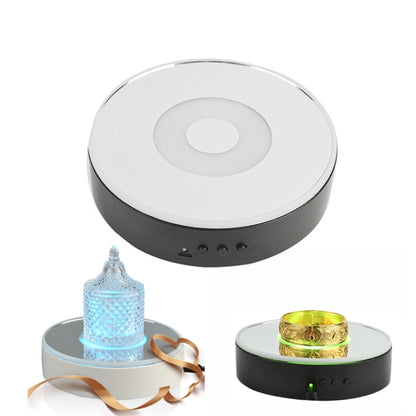 15cm Spinning Display Stand with Gradient Color Lights for Glass Art(Black) by buy2fix