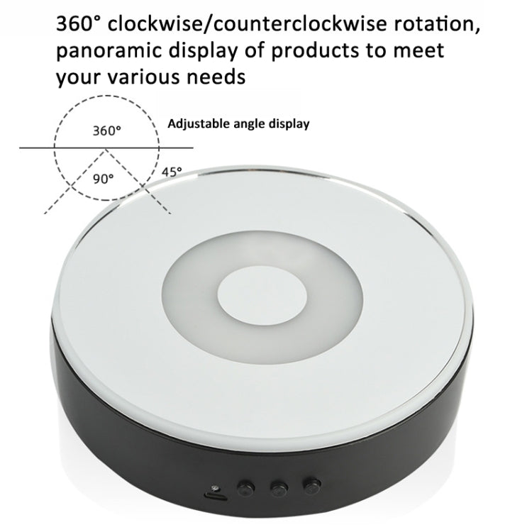 15cm Spinning Display Stand with Gradient Color Lights for Glass Art(White) by buy2fix
